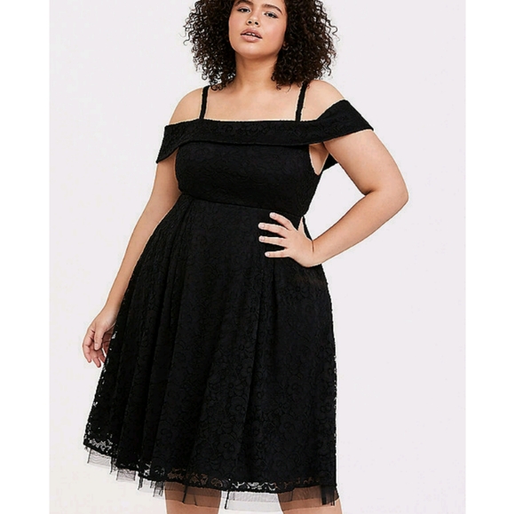 torrid black lace skater dress
